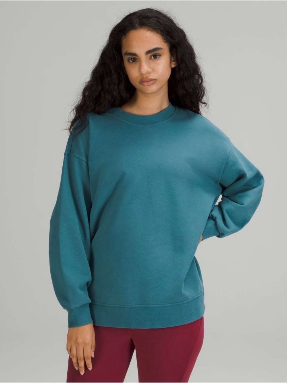 Lululemon Perfectly Oversized Crew Sweatshirt SZ 10 Dark Teal Casual Lounge